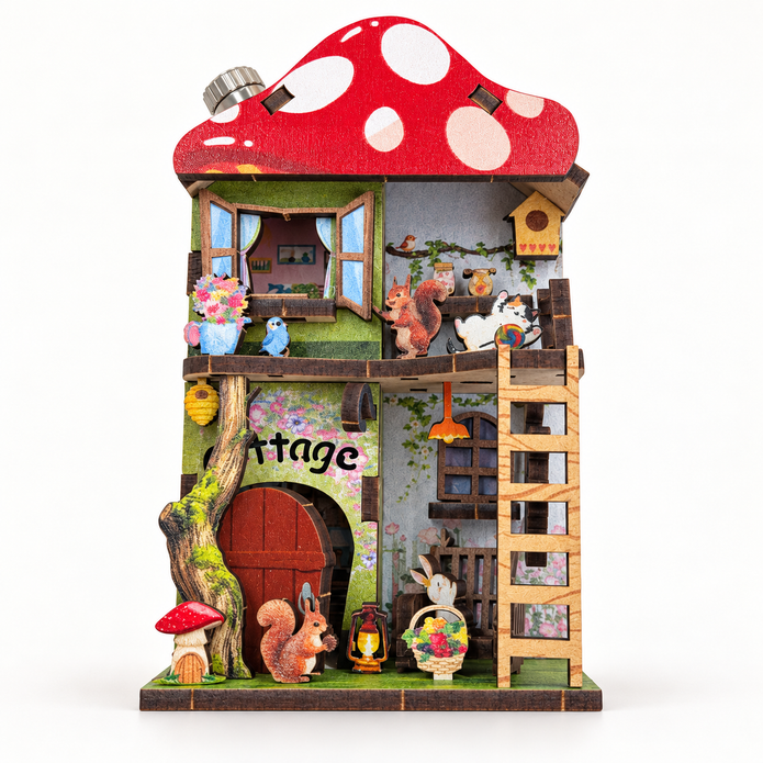 DIY Light-Up Mushroom Cottage Fridge Magnet Kit