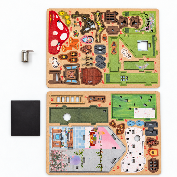 DIY Light-Up Mushroom Cottage Fridge Magnet Kit