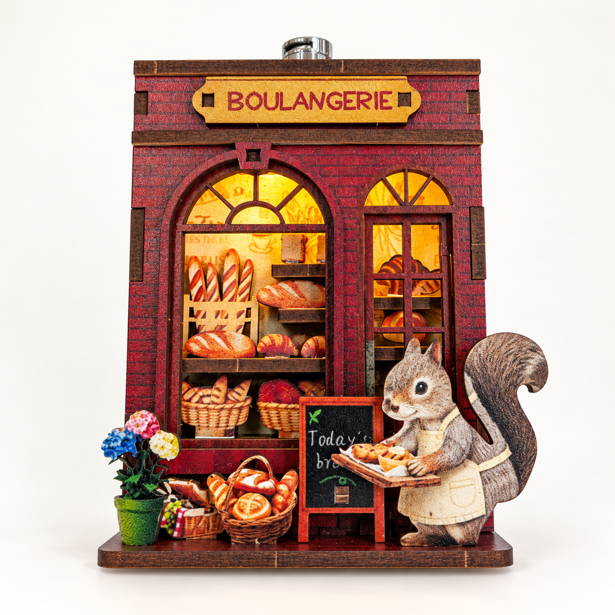 DIY Light-Up Squirrel Bakery Fridge Magnet Kit