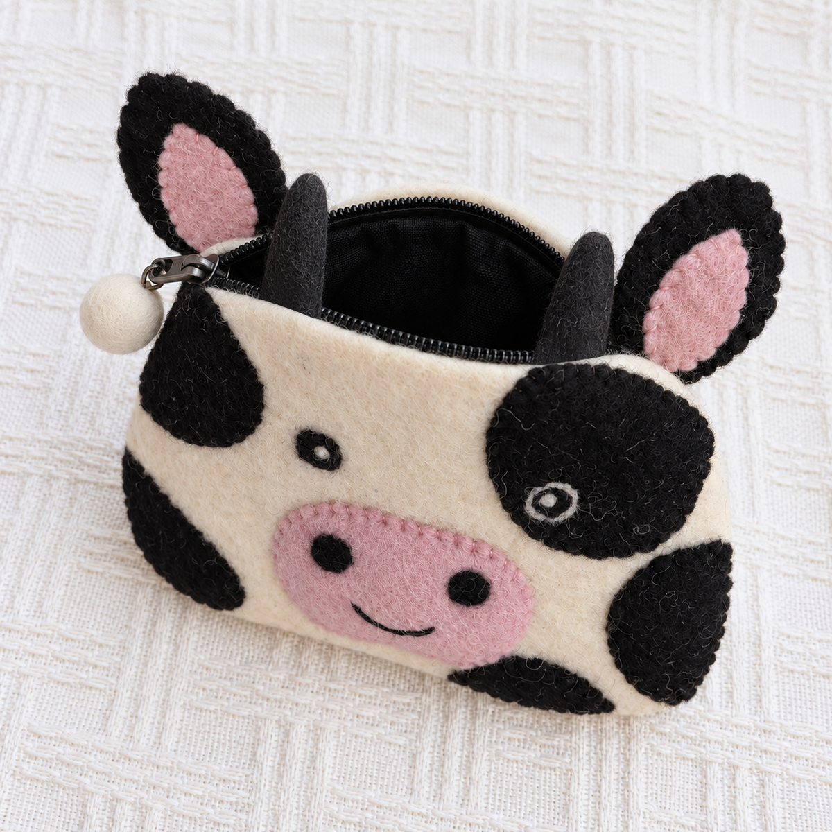Felt Cow Coin Purse