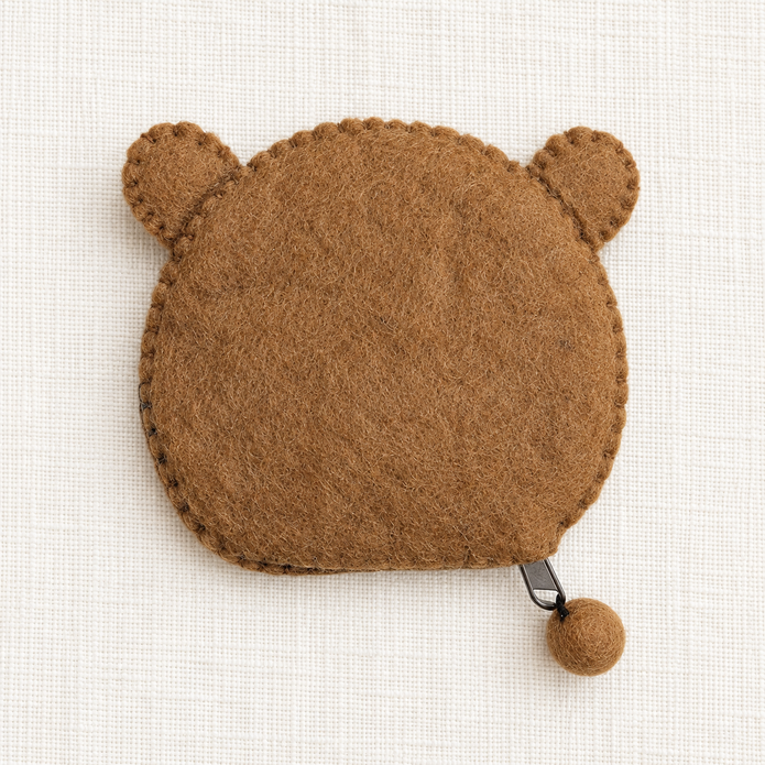 Felt Brown Bear Coin Purse