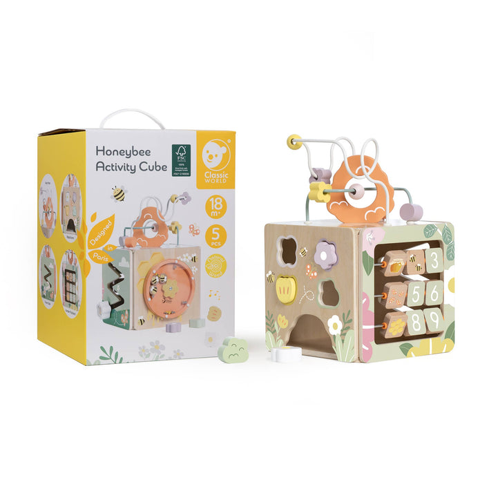 Classic World Honeybee Activity Cube FSC Wooden Motor Skills