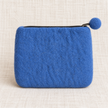 Plain blue reverse of cowboy horse felt coin purse