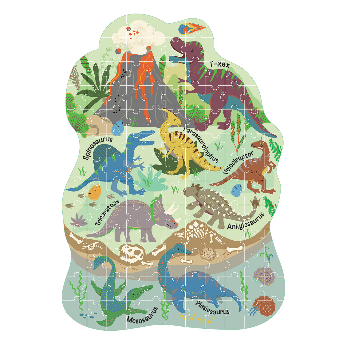 Dino 120pc Shaped Puzzle