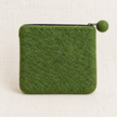 Plain green reverse of cowboy pony felt coin purse