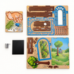 Materials breakdown for the DIY light-up cat window fridge magnet kit