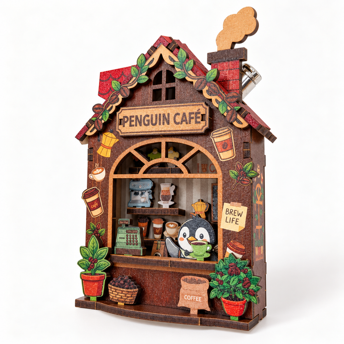DIY Light-Up Penguin Café Fridge Magnet Kit