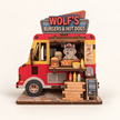 DIY Light-Up Wolf Burger Food Truck Fridge Magnet Kit