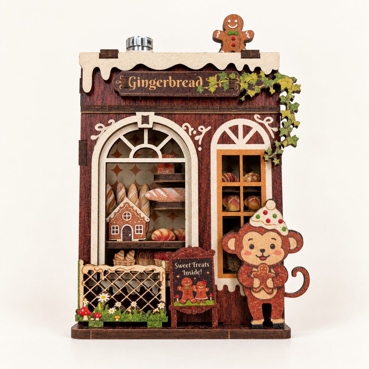 DIY Light-Up Gingerbread Bakery Fridge Magnet Kit