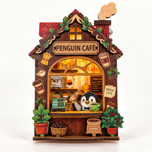 DIY Light-Up Penguin Café Fridge Magnet Kit