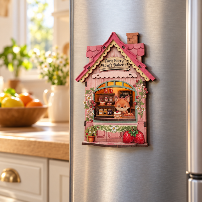 DIY Light-Up Foxy Berry Bakery Fridge Magnet Kit