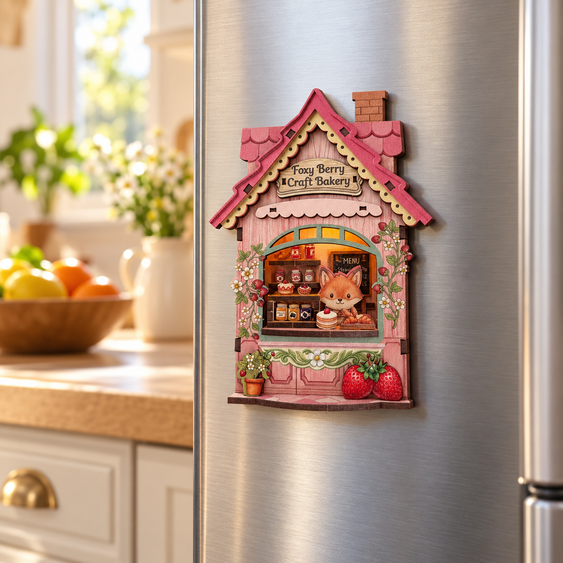 DIY Light-Up Foxy Berry Bakery Fridge Magnet Kit