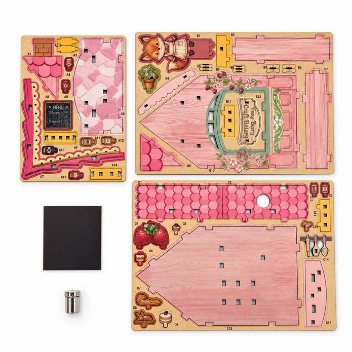 DIY Light-Up Foxy Berry Bakery Fridge Magnet Kit