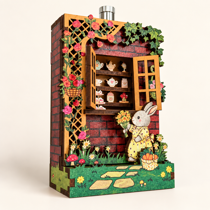DIY Light-Up Bunny Garden Window Fridge Magnet Kit