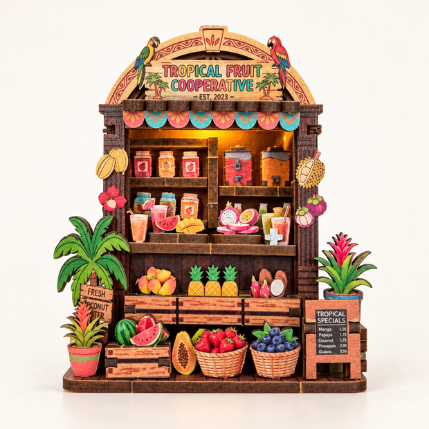 DIY Light-Up Tropical Fruit Market Fridge Magnet Kit