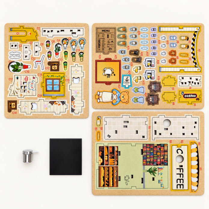 DIY Light-Up Bear Coffee Shop Fridge Magnet Kit
