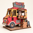 DIY Light-Up Wolf Burger Food Truck Fridge Magnet Kit