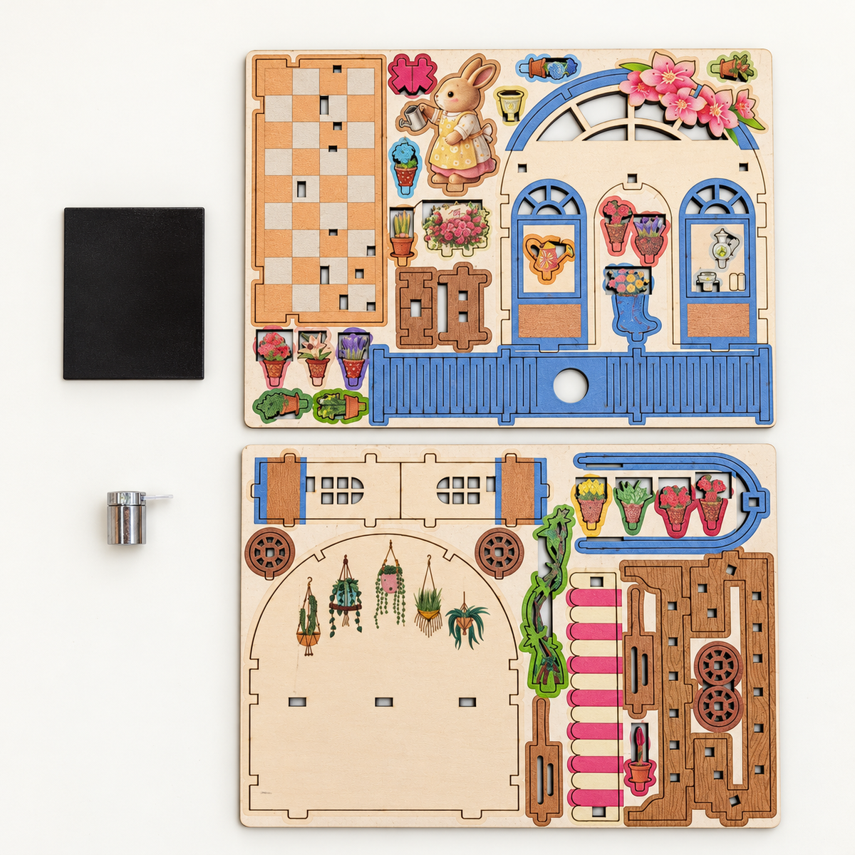 DIY Light-Up Rabbit Flower Shop Fridge Magnet Kit