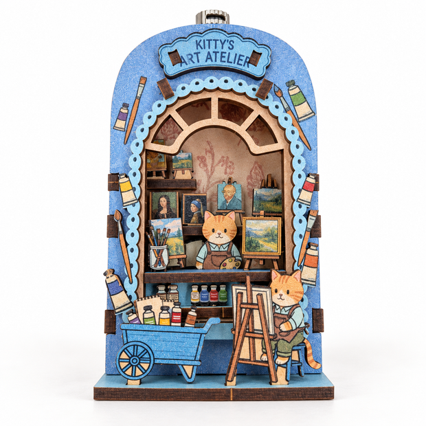 DIY Light-Up Kitty's Art Atelier Fridge Magnet Kit