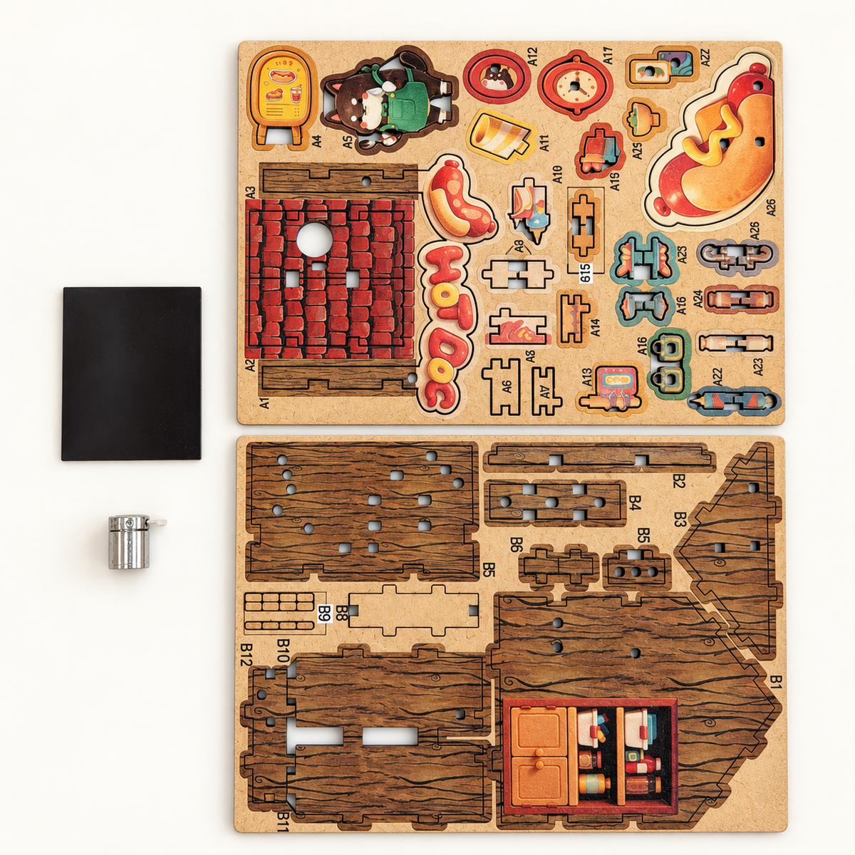 DIY Light-Up Cat Hot Dog Stand Fridge Magnet Kit