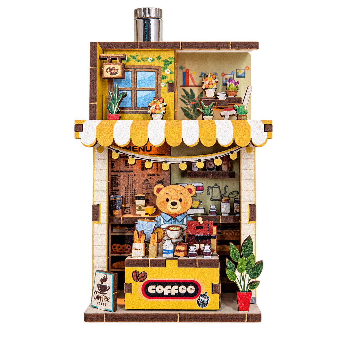 DIY Light-Up Bear Coffee Shop Fridge Magnet Kit