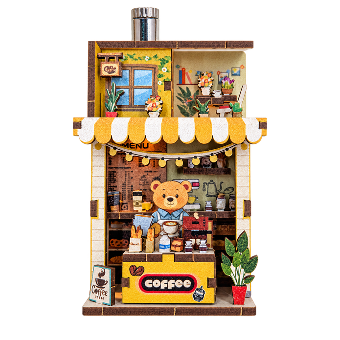 DIY Light-Up Bear Coffee Shop Fridge Magnet Kit