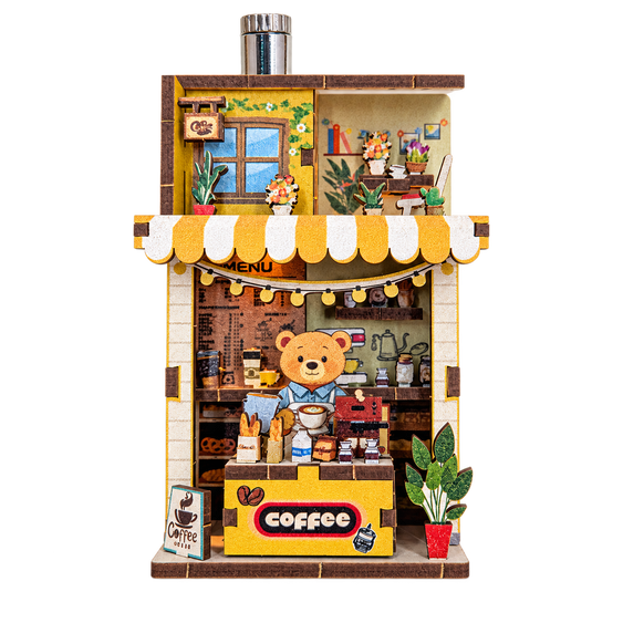 DIY Light-Up Bear Coffee Shop Fridge Magnet Kit