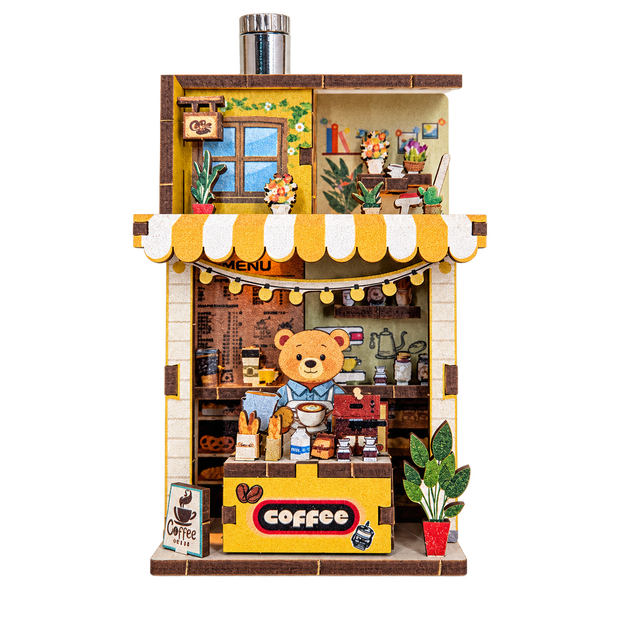 DIY Light-Up Bear Coffee Shop Fridge Magnet Kit