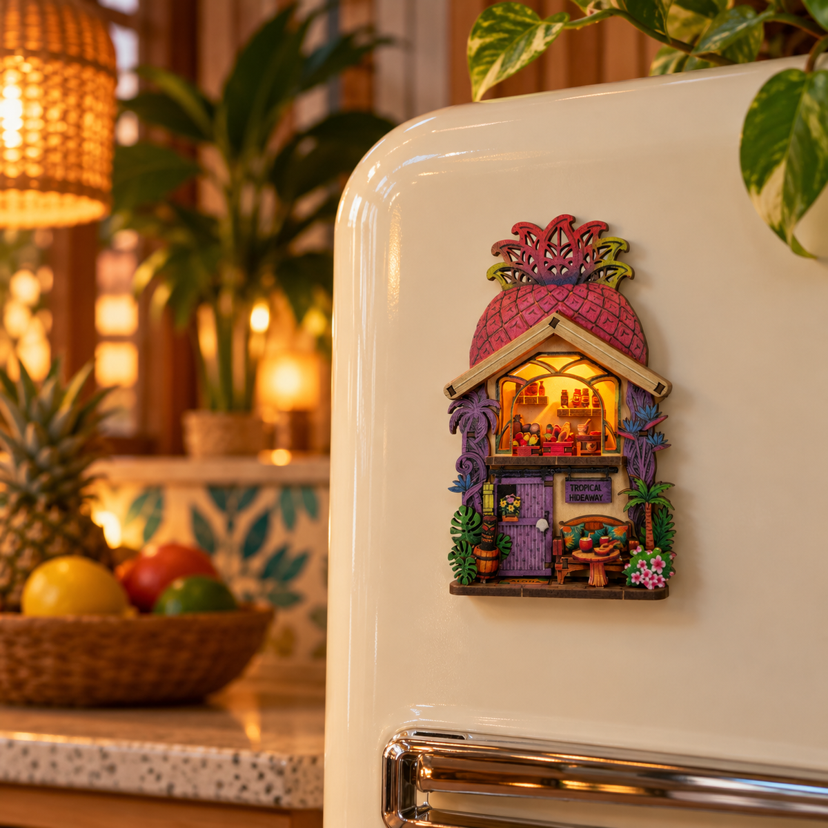 DIY Light-Up Tropical Hideaway Pineapple Fridge Magnet Kit