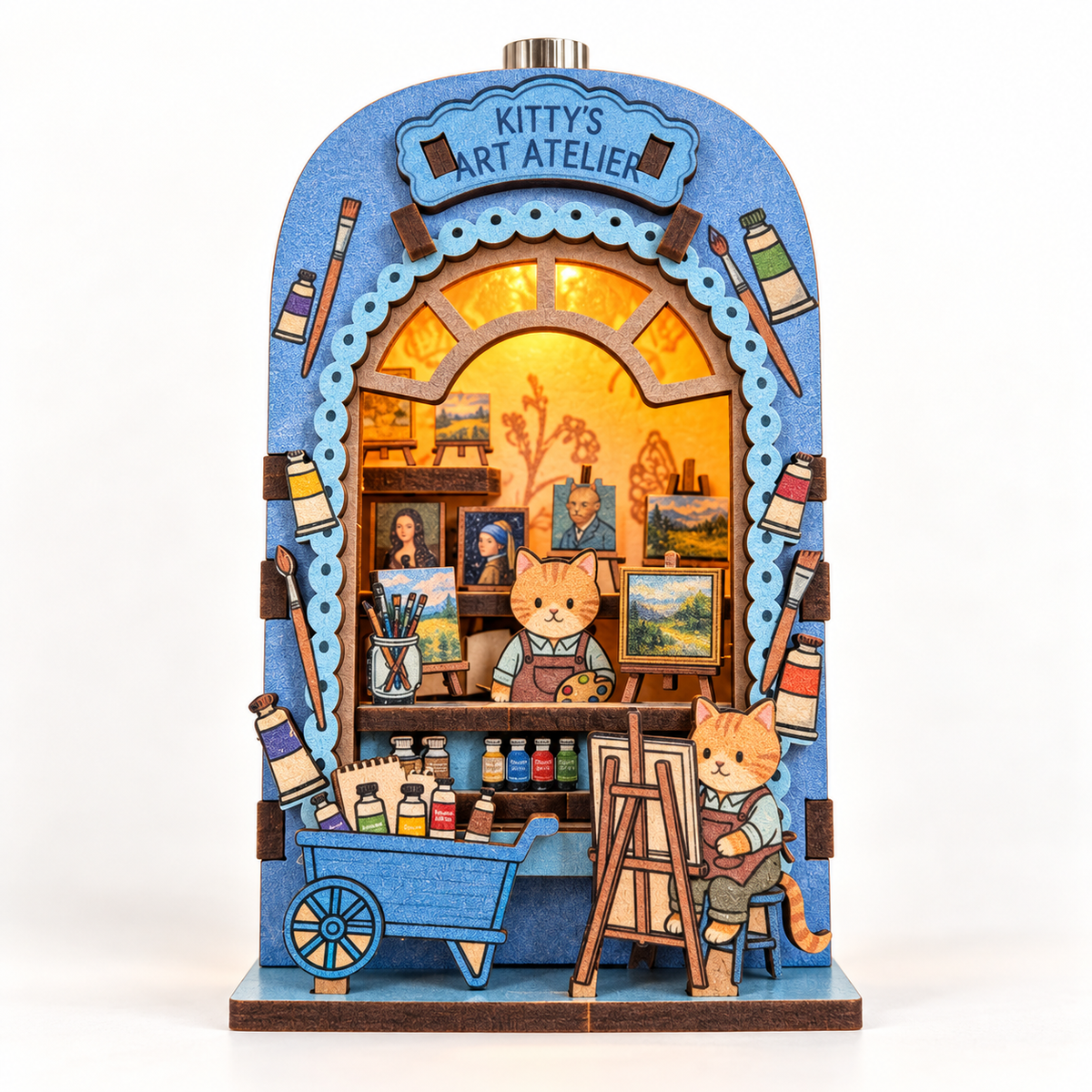 DIY Light-Up Kitty's Art Atelier Fridge Magnet Kit