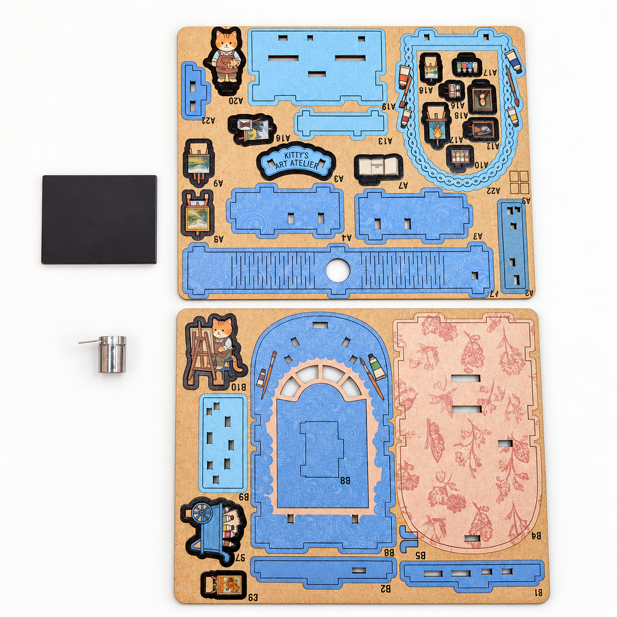 DIY Light-Up Kitty's Art Atelier Fridge Magnet Kit