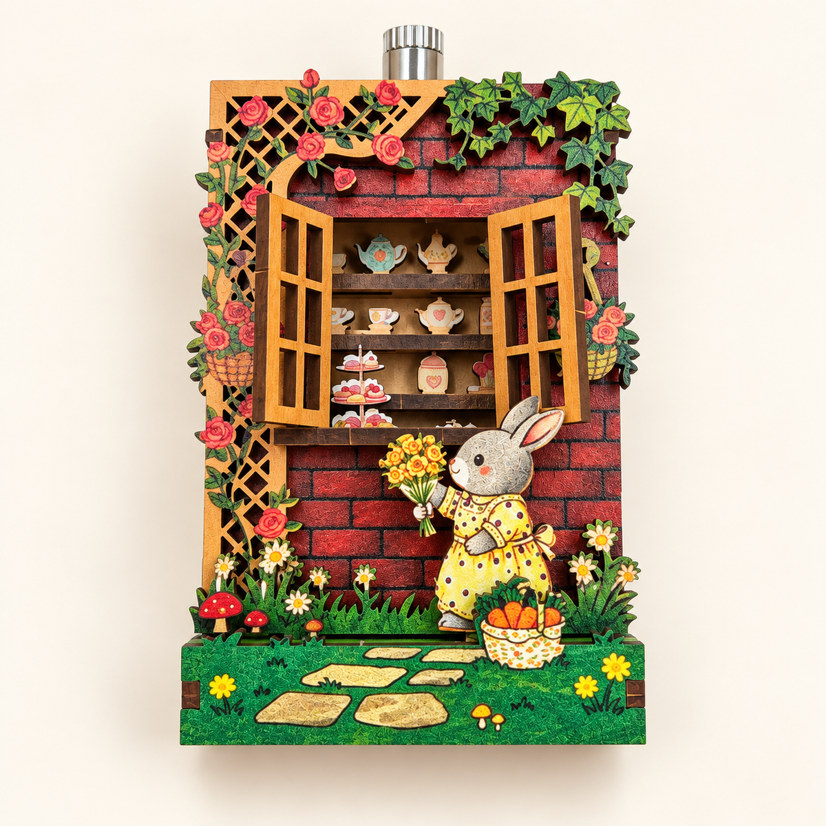 DIY Light-Up Bunny Garden Window Fridge Magnet Kit
