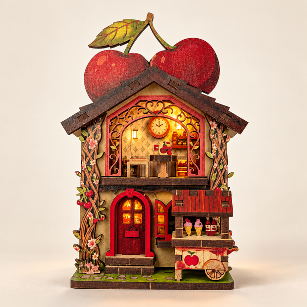 DIY Light-Up Cherry Café House Fridge Magnet Kit