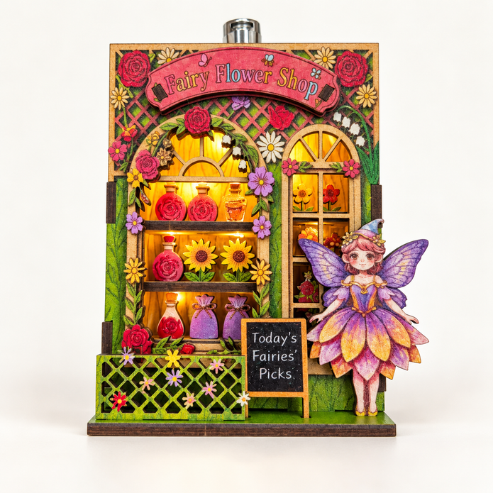 DIY Light-Up Fairy Flower Shop Fridge Magnet Kit