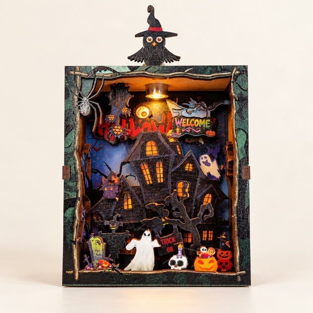 DIY Light-Up Halloween Haunted House Fridge Magnet Kit