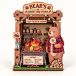 DIY Light-Up Bear's Smoky BBQ Stand Fridge Magnet Kit
