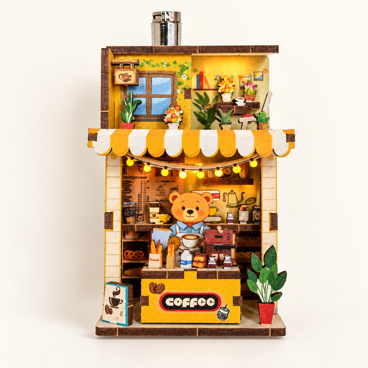 DIY Light-Up Bear Coffee Shop Fridge Magnet Kit