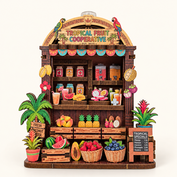 DIY Light-Up Tropical Fruit Market Fridge Magnet Kit