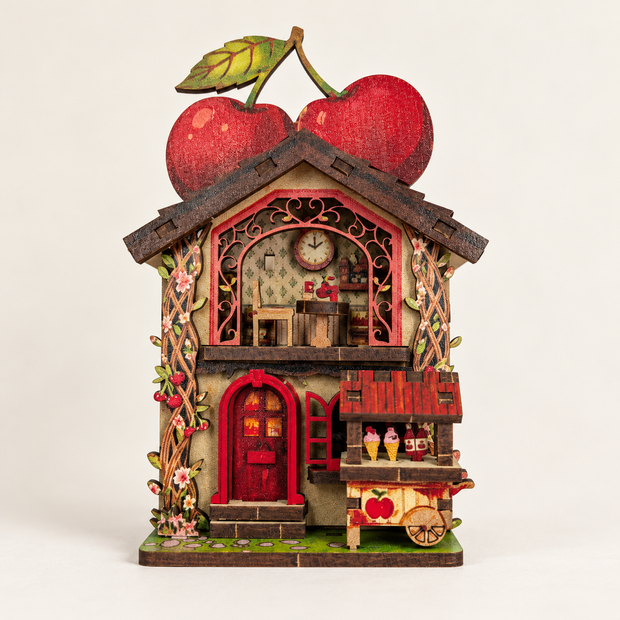 DIY Light-Up Cherry Café House Fridge Magnet Kit