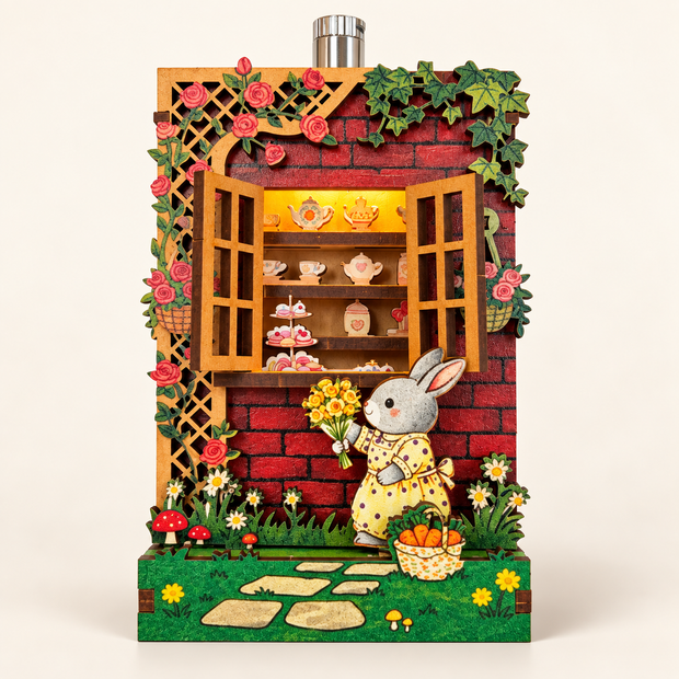 DIY Light-Up Bunny Garden Window Fridge Magnet Kit