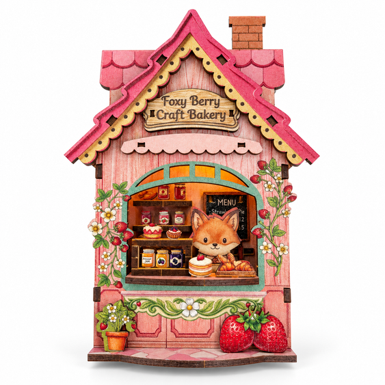DIY Light-Up Foxy Berry Bakery Fridge Magnet Kit