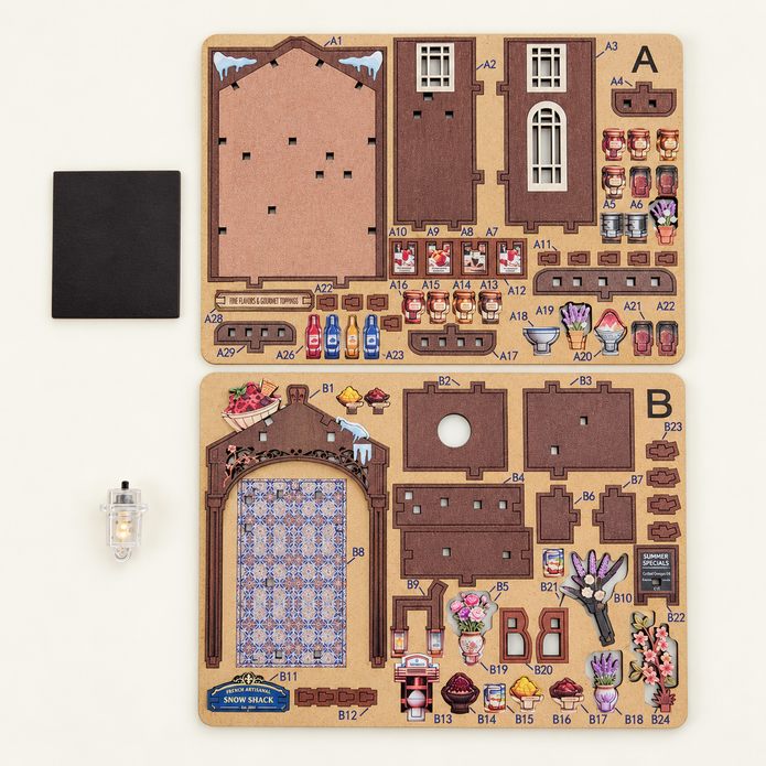 DIY Light-Up French Snow Shack Fridge Magnet Kit