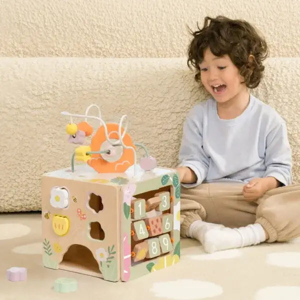 Classic World Honeybee Activity Cube FSC Wooden Motor Skills