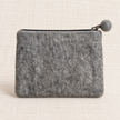 Plain grey reverse of spotted dog felt coin purse