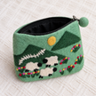 Mountain Sheep Felt Coin Purse open with black lining